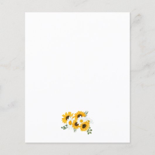 Papier Budget Rustic Sunflowers Invitation de douche nupt (Dos)