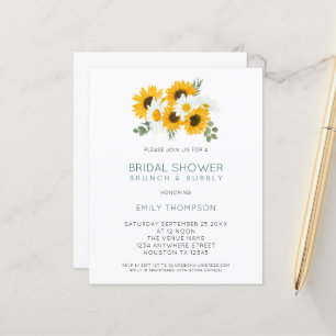 Papier Budget Rustic Sunflowers Invitation de douche nupt
