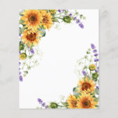 Papier Budget Rustic Sunflowers & Lavender Wedding Invita (Dos)