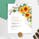 Papier Budget Rustic Sunflowers & Lavender Wedding Invita<br><div class="desc">*** Veuillez saisir H055dans la recherche de magasin pour trouver tous les articles correspondants *** Ou visitez notre collection de tournesols rustiques et de lavande. *** Ce design de haute qualité est facile à customiser pour correspondre à vos couleurs, styles et thèmes mariages. Pour plus de personnalisation, cliquez sur le...</div>