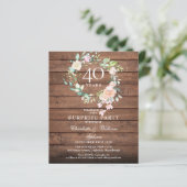 Papier Budget Rustic Surprise 40e anniversaire Invitation (Debout devant)