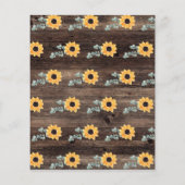 Papier Budget Rustic Tournesol 1er anniversaire Invitatio (Dos)