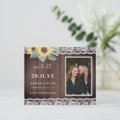 Papier Budget Rustic Tournesol & Dentelle Photo Enregistr (Debout devant)