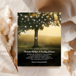 Papier Budget Rustic Tree Lights Faire-part de mariage<br><div class="desc">Invitations de mariage rustique et budget avec un cadre brumeux de mariage campagnard extérieur,  lumières scintillantes romantiques,  un coeur sculpté sur le tronc de l'arbre avec vos initiales,  et un modèle mariage moderne.</div>