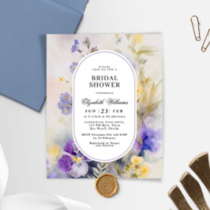 Papier Budget Rustic Watercolor Invitation de douche nupt