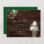 Papier Budget Rustic White Calla Lilies Mariage Date de s (Devant / Derrière)
