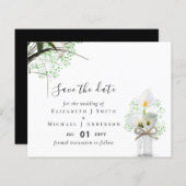 Papier Budget Rustic White Calla Lilies Mariage Date de s (Devant / Derrière)