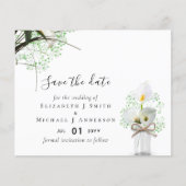 Papier Budget Rustic White Calla Lilies Mariage Date de s (Devant)