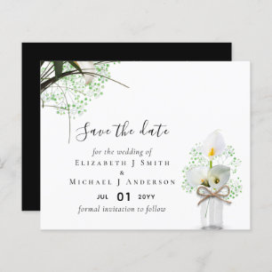 Papier Budget Rustic White Calla Lilies Mariage Date de s