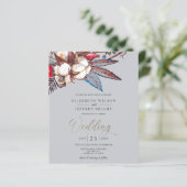 Papier Budget Rustic Winter Florals Faire-part de mariage (Debout devant)