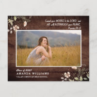 BUDGET Rustic Wood Christian Graduation Verse