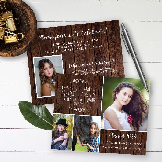 Papier BUDGET Rustic Wood Christian Graduation Verse