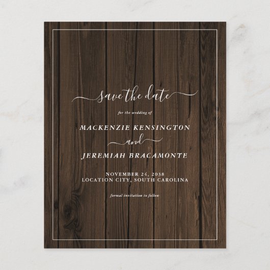 Papier Budget Rustic Wood Eucalyptus Photo Enregistrer la (Dos)