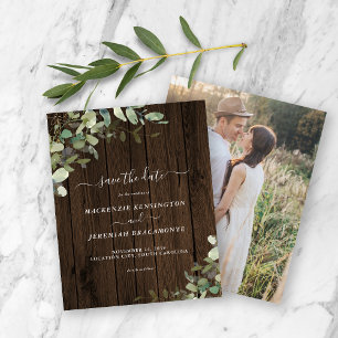 Papier Budget Rustic Wood Eucalyptus Photo Enregistrer la