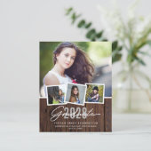 Papier BUDGET Rustic Wood Graduation Photo Collage (Debout devant)