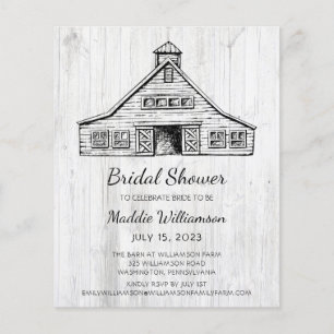 Papier Budget Rustic Wood Grange nuptiale de douche Invit
