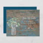 Papier BUDGET Rustic Wood Gypsophila Enregistrer les date (Devant / Derrière)