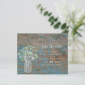 Papier BUDGET Rustic Wood Gypsophila Enregistrer les date (Debout devant)