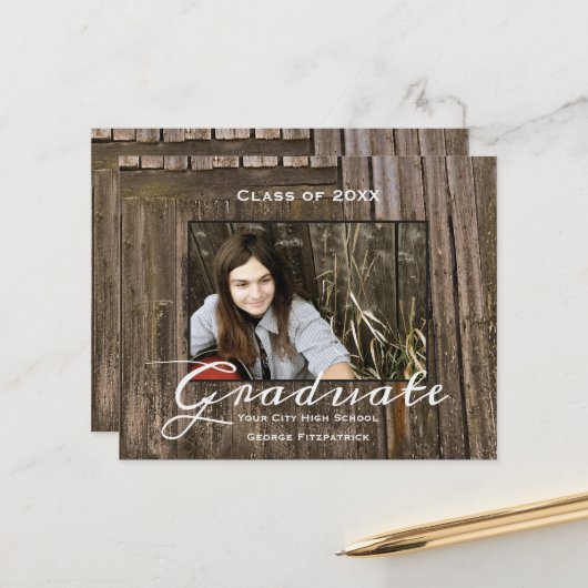 Papier Budget Rustic Wood High School (Devant/Arrière en situation)