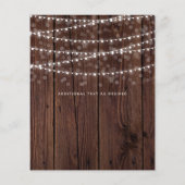 Papier Budget Rustic Wood Lights Lace Wedding Invite (Dos)