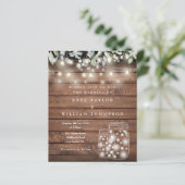 Papier Budget Rustic Wood Lights Mason Jar Mariage Invita (Debout devant)