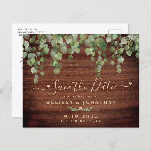 Papier Budget Rustic Wood Mariage campagnard Enregistrer  (Devant / Derrière)