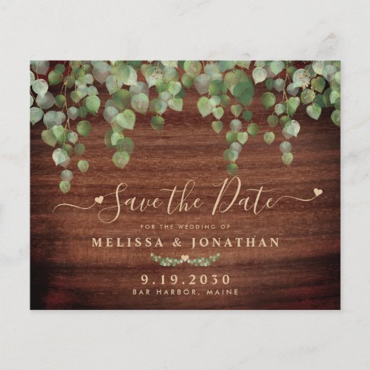 Papier Budget Rustic Wood Mariage campagnard Enregistrer  (Devant)