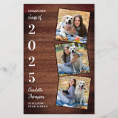 Papier Budget Rustic Wood Photo Graduation Faire-part (Devant)