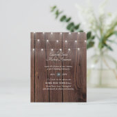 Papier Budget RUSTIC Wood Wedding Invite n Enveloppes (Debout devant)