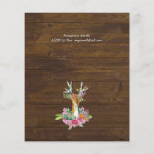 Papier Budget Rustic Woodland Deer Floral Wedding Invite (Dos)