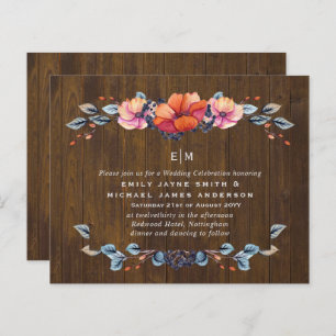 Papier Budget Rustic Woodland Orange Wedding Invite