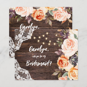 Papier Budget RusticBlushFloral Serez-Vous Ma Femme D'Acc