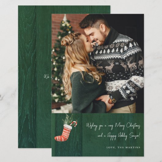 Papier Budget RusticGreenWood & Chaussette de Noël Note M (Devant / Derrière)