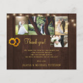 Papier Budget rustique 5 photo collage mariage merci (Dos)