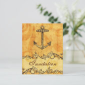 Papier Budget Rustique Ancre Faire-part de mariage nautiq (Debout devant)