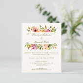 Papier Budget Rustique Aquarelle Florale Mariage Invitati (Debout devant)