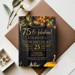 Papier Budget rustique automne 75 anniversaire invitation