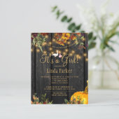 Papier Budget rustique automne bébé fille invitation douc (Debout devant)