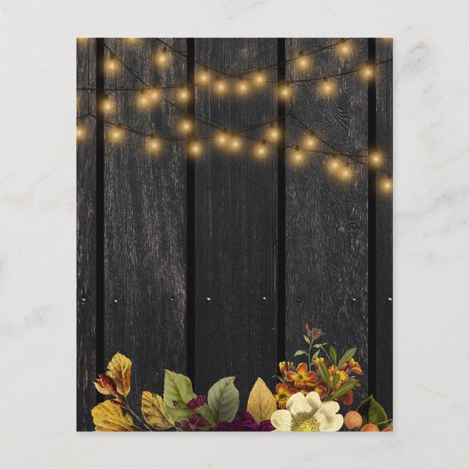 Papier Budget rustique automne bébé fille invitation douc (Dos)