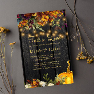Papier Budget rustique automne fleuri nuptiale invitation