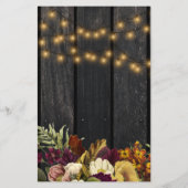 Papier Budget rustique automne fleuri nuptiale invitation (Dos)