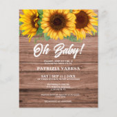 Papier Budget Rustique Automne Oh Bébé Tournesol  Shower  (Devant)