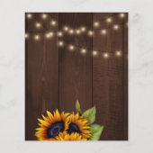 Papier Budget rustique baby shower de tournesol invitatio (Dos)