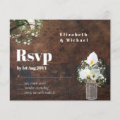Papier Budget Rustique Blanc Calla Lily Mariage RSVP (Devant)
