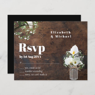 Papier Budget Rustique Blanc Calla Lily Mariage RSVP