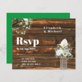 Papier Budget Rustique Blanc Calla Lily Mariage RSVP (Devant / Derrière)
