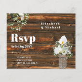 Papier Budget Rustique Blanc Calla Lily Mariage RSVP (Devant)