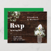 Papier Budget Rustique Blanc Calla Lily Mariage RSVP (Devant / Derrière)