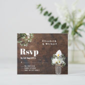 Papier Budget Rustique Blanc Calla Lily Mariage RSVP (Debout devant)