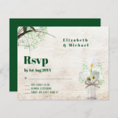 Papier Budget Rustique Blanc Calla Lily Mariage RSVP (Devant / Derrière)